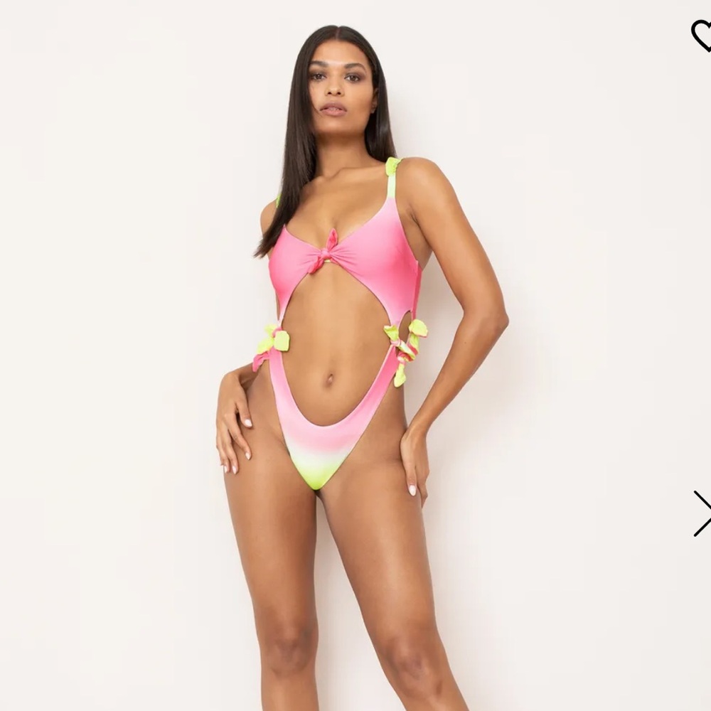 Agent Provocateur Pink Neon Cut Out Swimsuit Size 2 Sold Out Rare
